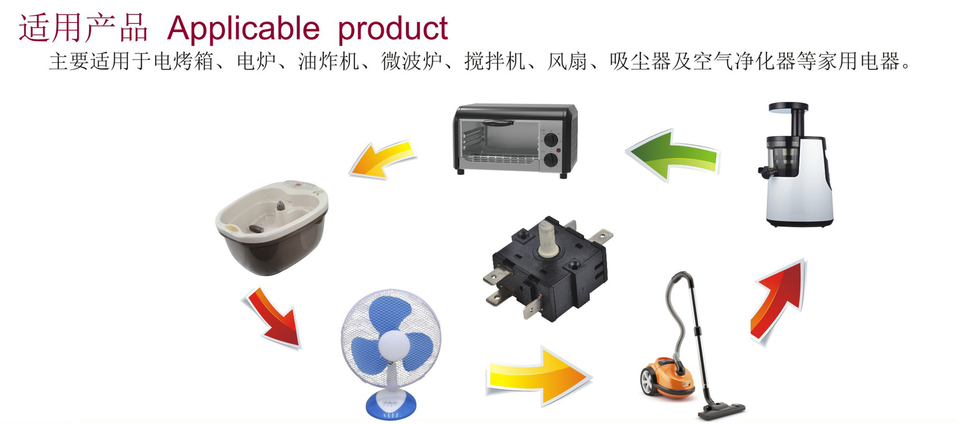 多档位吸尘器旋转开关 250V 中山微动开关制造厂 21-3